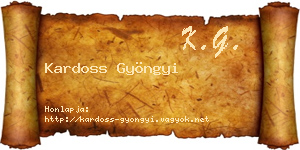 Kardoss Gyöngyi névjegykártya