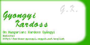 gyongyi kardoss business card