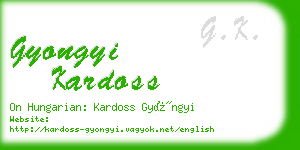 gyongyi kardoss business card